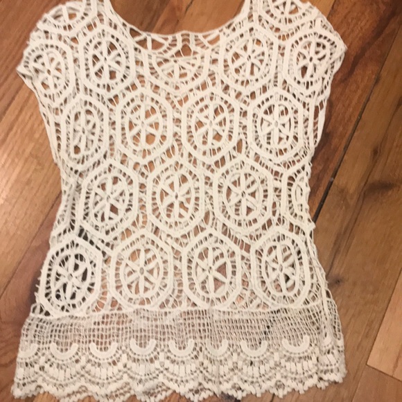 Midnight Riffs Crochet Top Off White